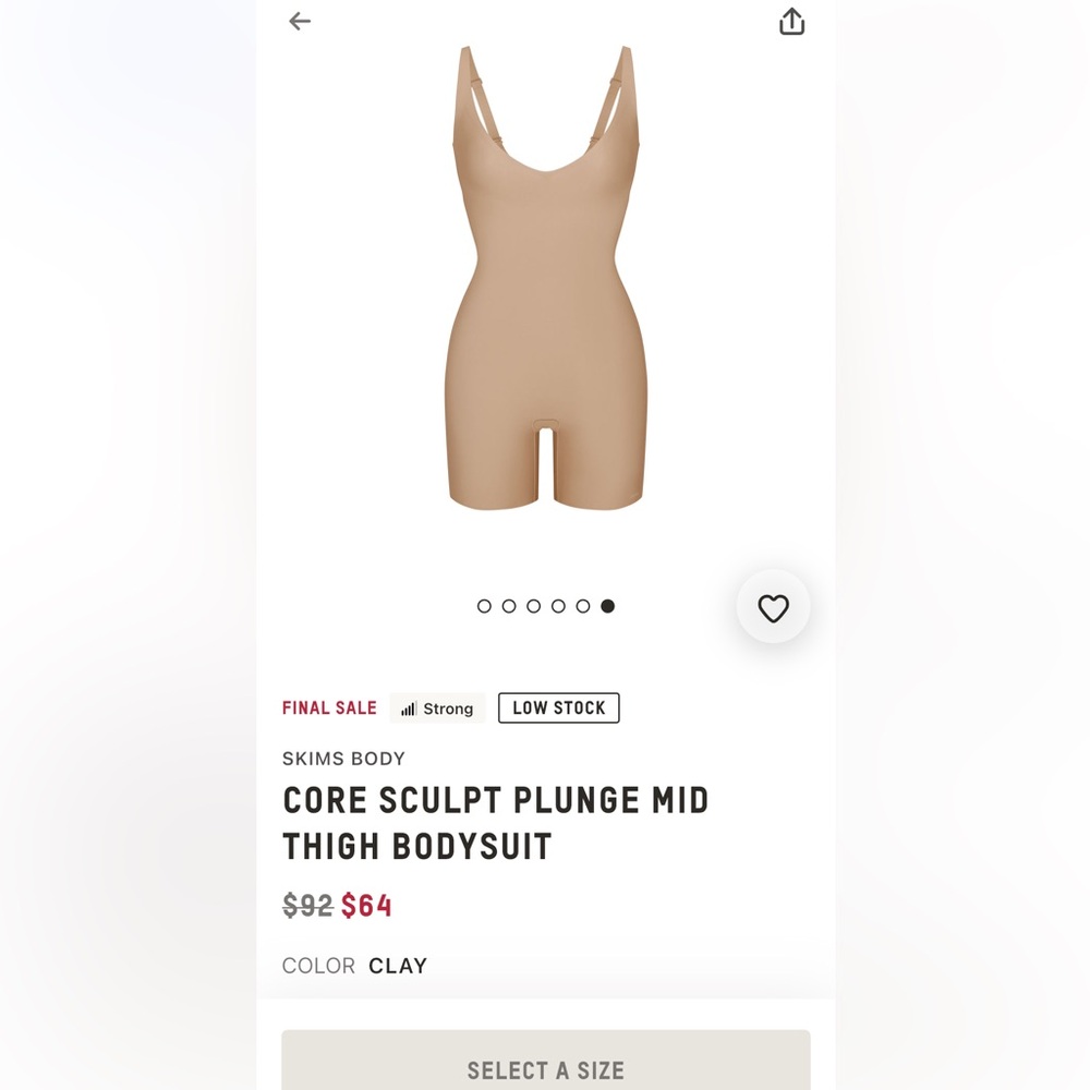 SKIMS BODY
CORE SCULPT PLUNGE MID
THIGH BODYSUIT